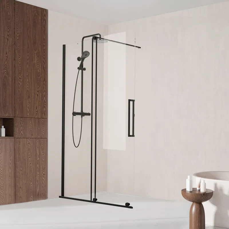 Badnor Køhler ll Walk-in m/skyvedør - 120-140cm - matt sort