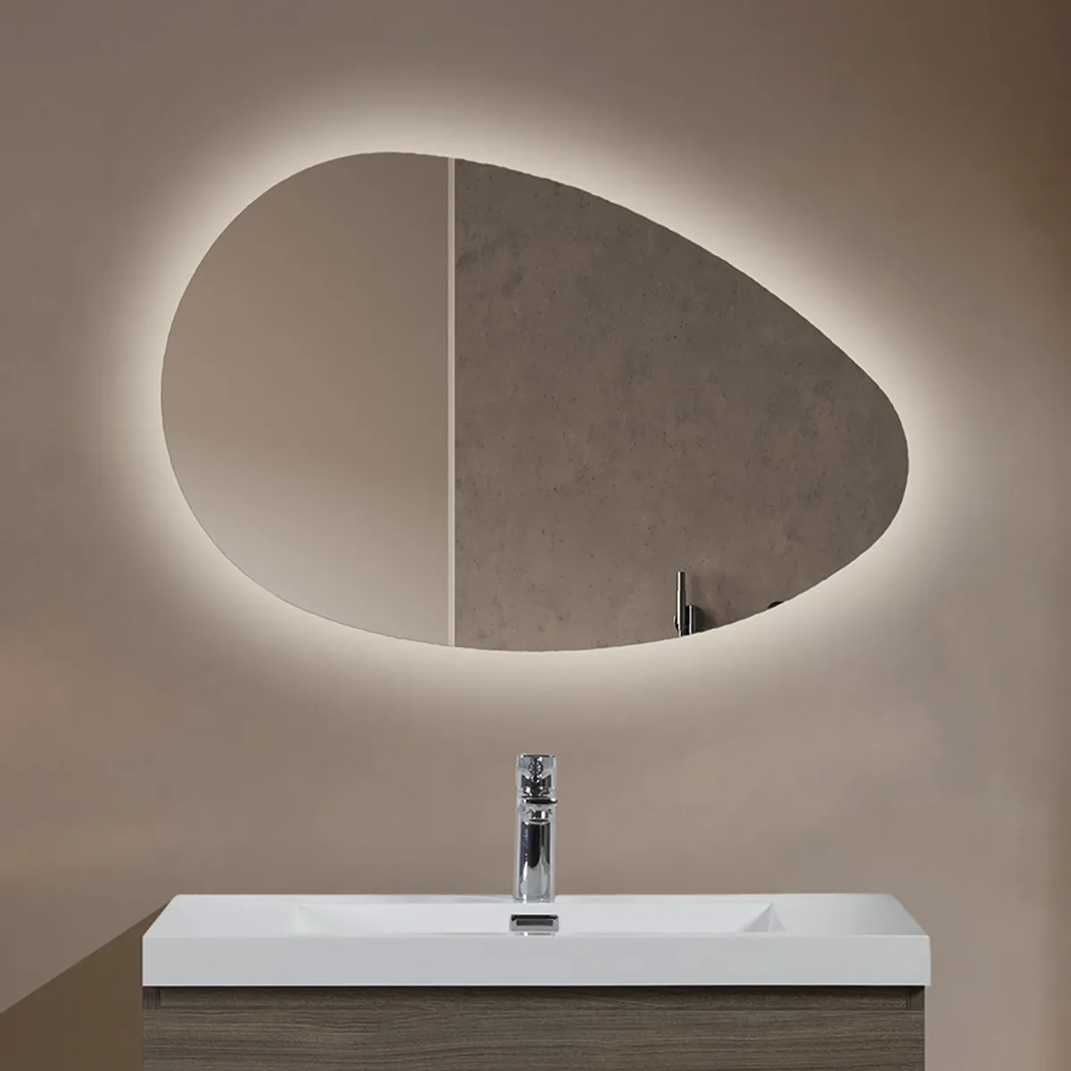 Badnor Maiken 80+40cm mbl.pk (9417) Lucy speil m/lys