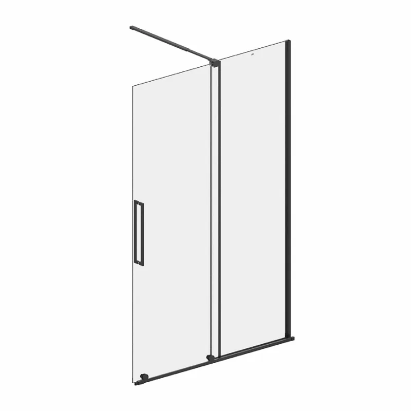 Badnor Køhler ll Walk-in m/skyvedør - 120-140cm - matt sort