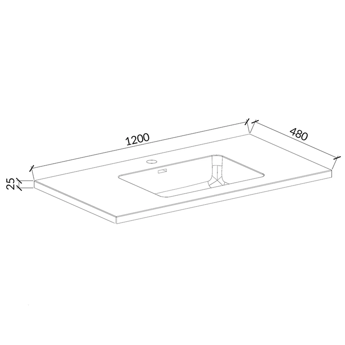 Badnor Melissa 120cm mbl.pk m/enkel servant (98440) Sandy speil m/lys