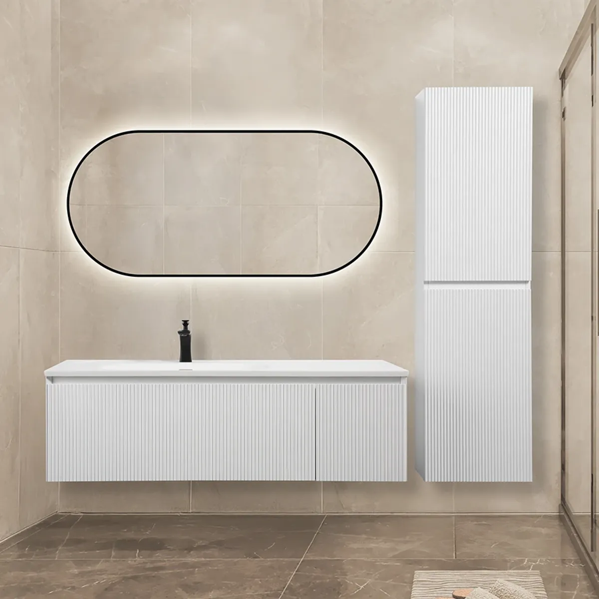 Badnor Merethe 120+40cm møbelpk (7217) Sienna ovalt speil