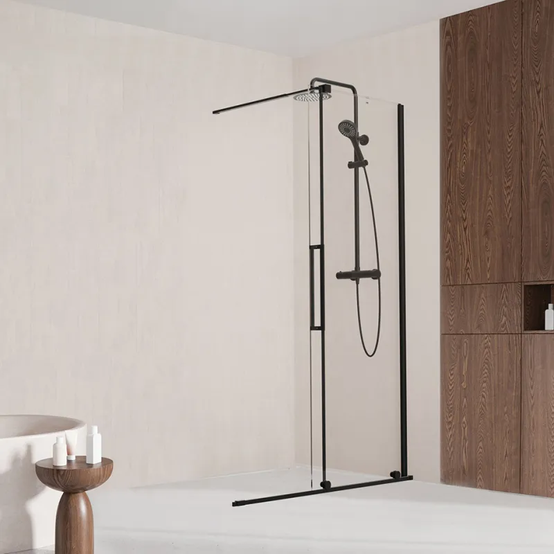 Badnor Køhler ll Walk-in m/skyvedør - 120-140cm - matt sort