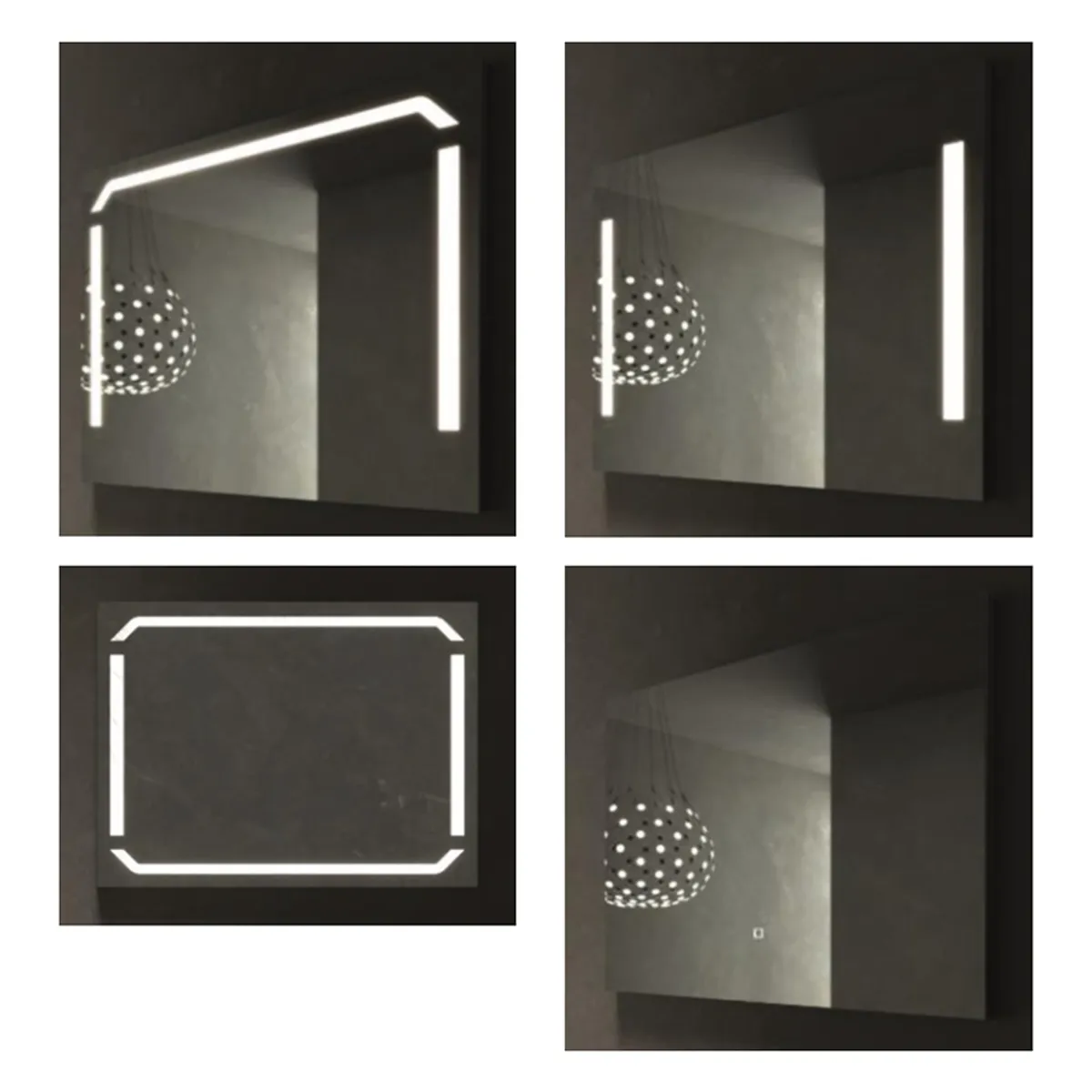 Mirage 160x80cm baderomsspeil m/LED-belysning (ghost) og antidugg