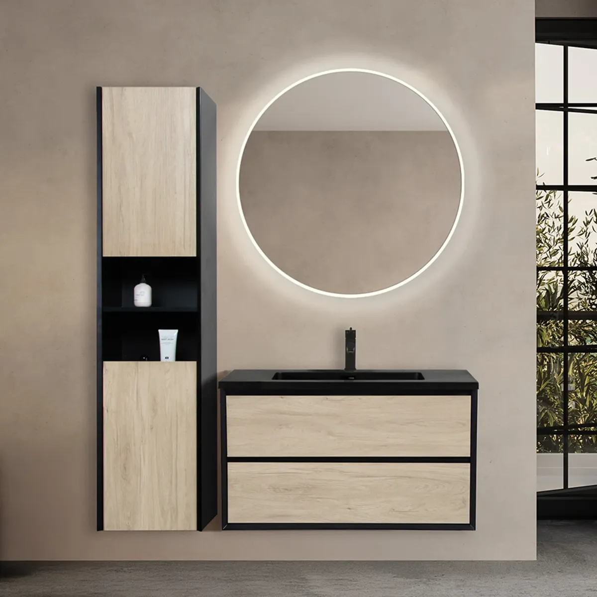 Badnor Martine 90+40cm mbl.pk (6311) Lissie rundt speil