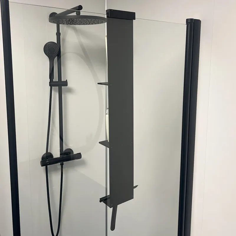 Badnor Shape dusjhylle, 755x120x100mm - MATT SORT aluminium