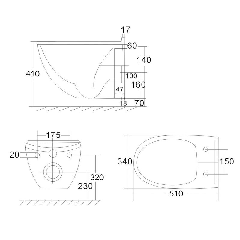 Toalettpakke: Badnor Trento / Grohe Rapid SL m/ krom betj. plate