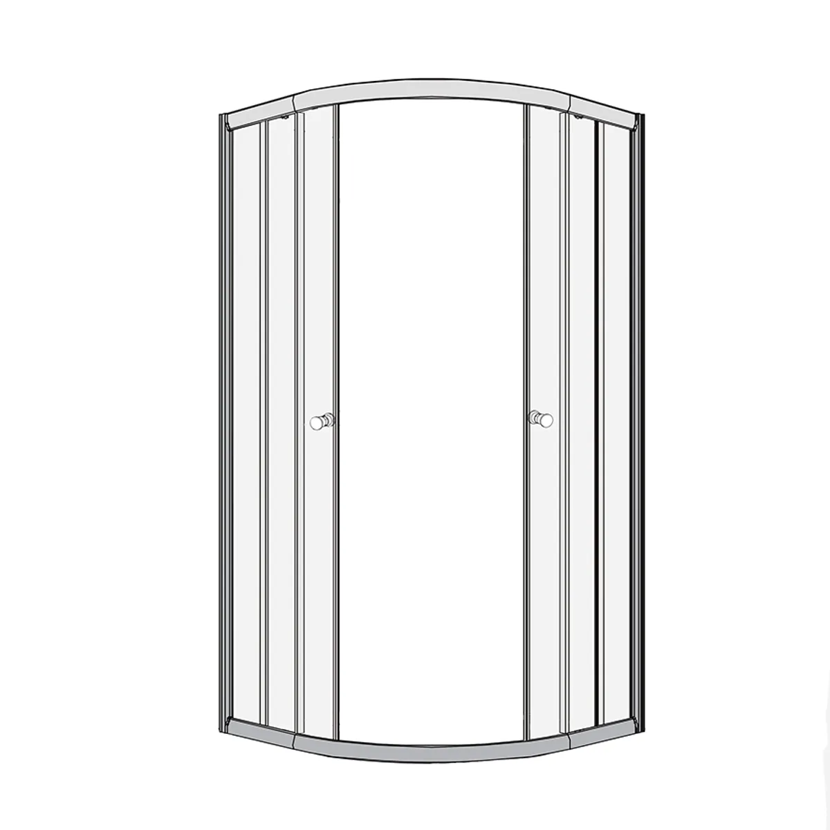 Badnor Scandia Black lux 6-2 dusjkabinett 90x90cm - FRONTPARTI / DØRER