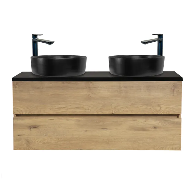Hovedbilde Badnor Mikala 120cm servantskap (dobbel) m/SORT benkeplate