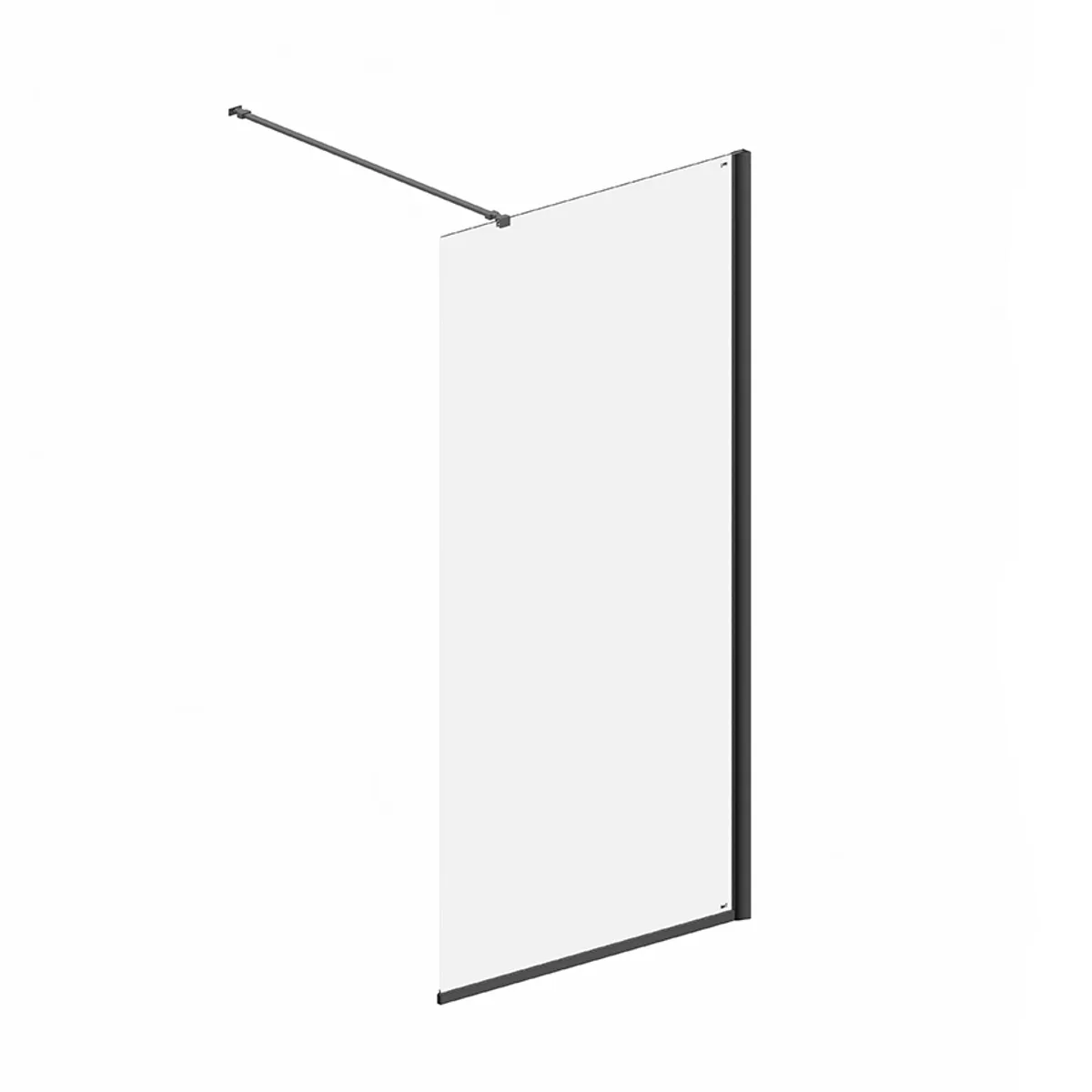 Badnor Køhler ll dusjvegg/walk-in hjørne - 95x200cm- MATT SORT