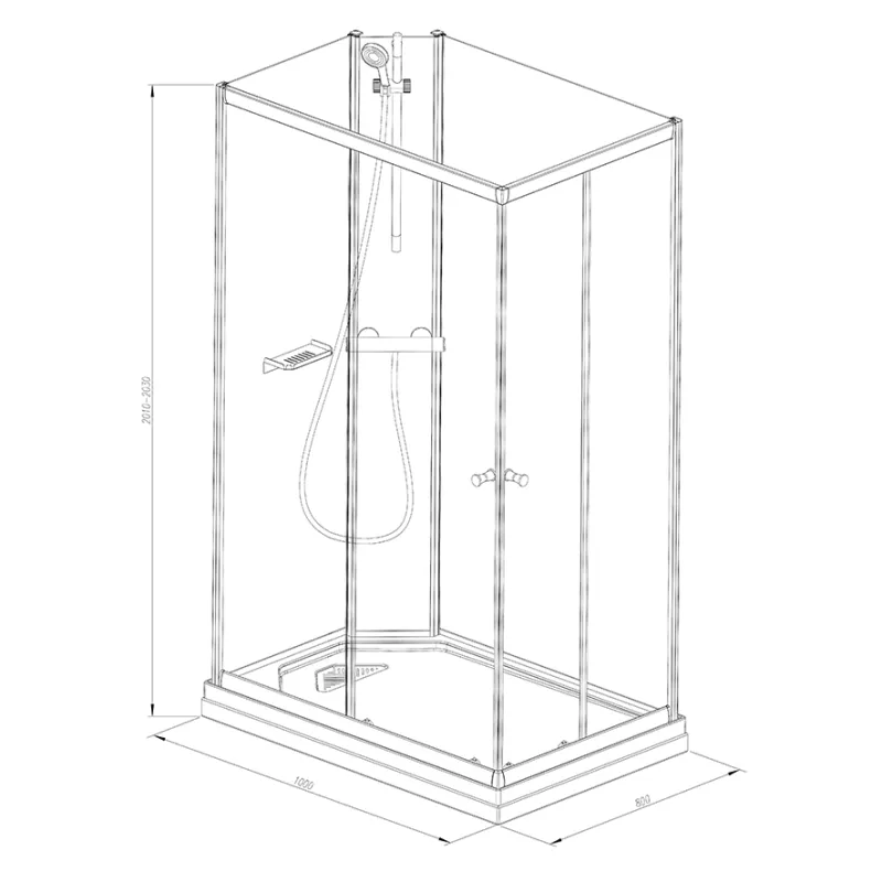 Badnor Nordica White lux 8-1 dusjkabinett 100x80cm m/dusjsett