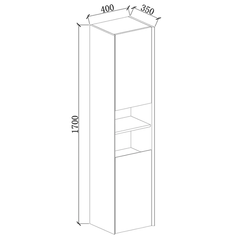 Badnor Martine 120+40cm enkel servant (6413) Linnie speilskap