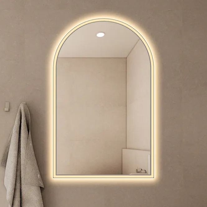 Hovedbilde Badnor Sheryl buet speilskap (60cm) m/LED-belysning, antidugg, stikkontakt & USB - SORT