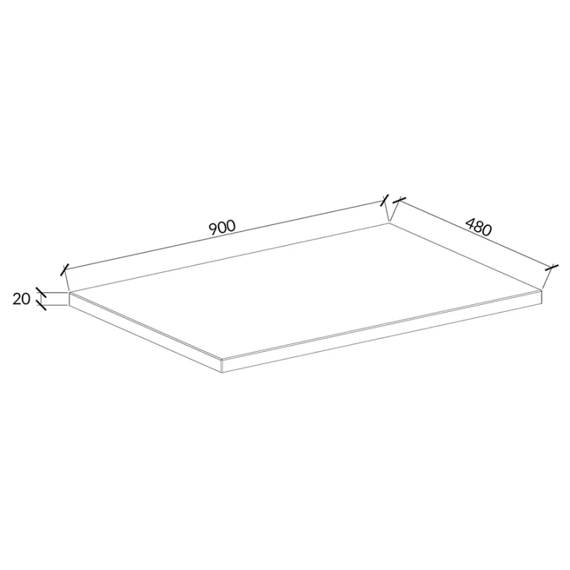 Badnor Benkeplate 90cm, MATT SORT