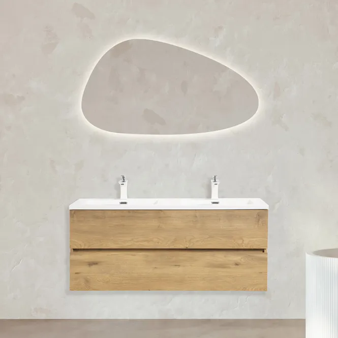 Hovedbilde Badnor Mikala 120cm dobbel servant (8502) Sandy speil m/lys