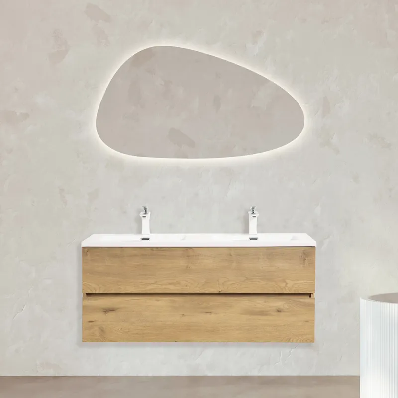 Badnor Mikala 120cm dobbel servant (8502) Sandy speil m/lys