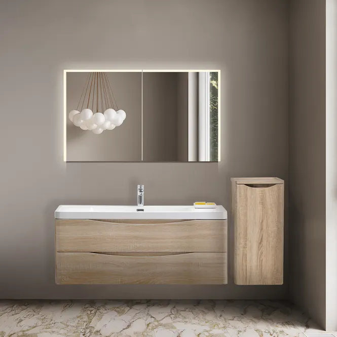 Hovedbilde Badnor Mette 120cm enkel +35cm mbl.lpk (50012) Linnie speilskap