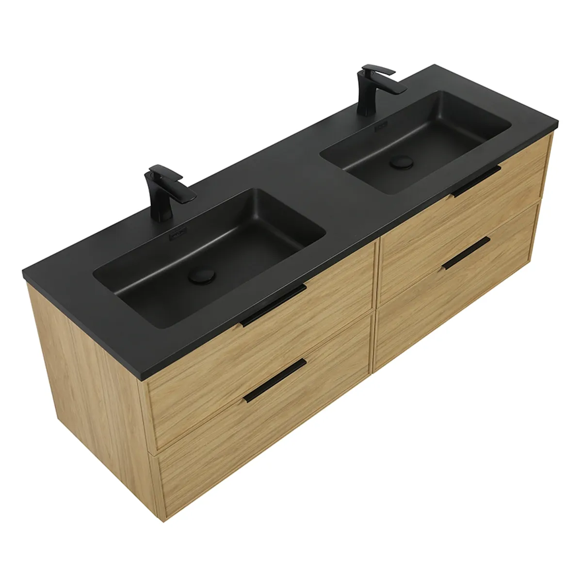 Badnor Melissa 150cm servantskap m/dobbel SORT servant