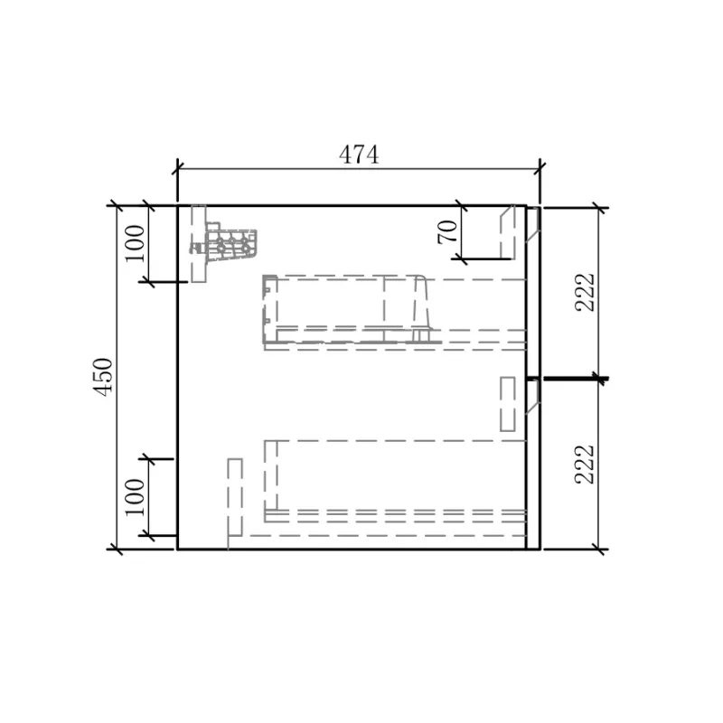 Badnor Mette 90cm servantskap i lys eik - UTEN servant