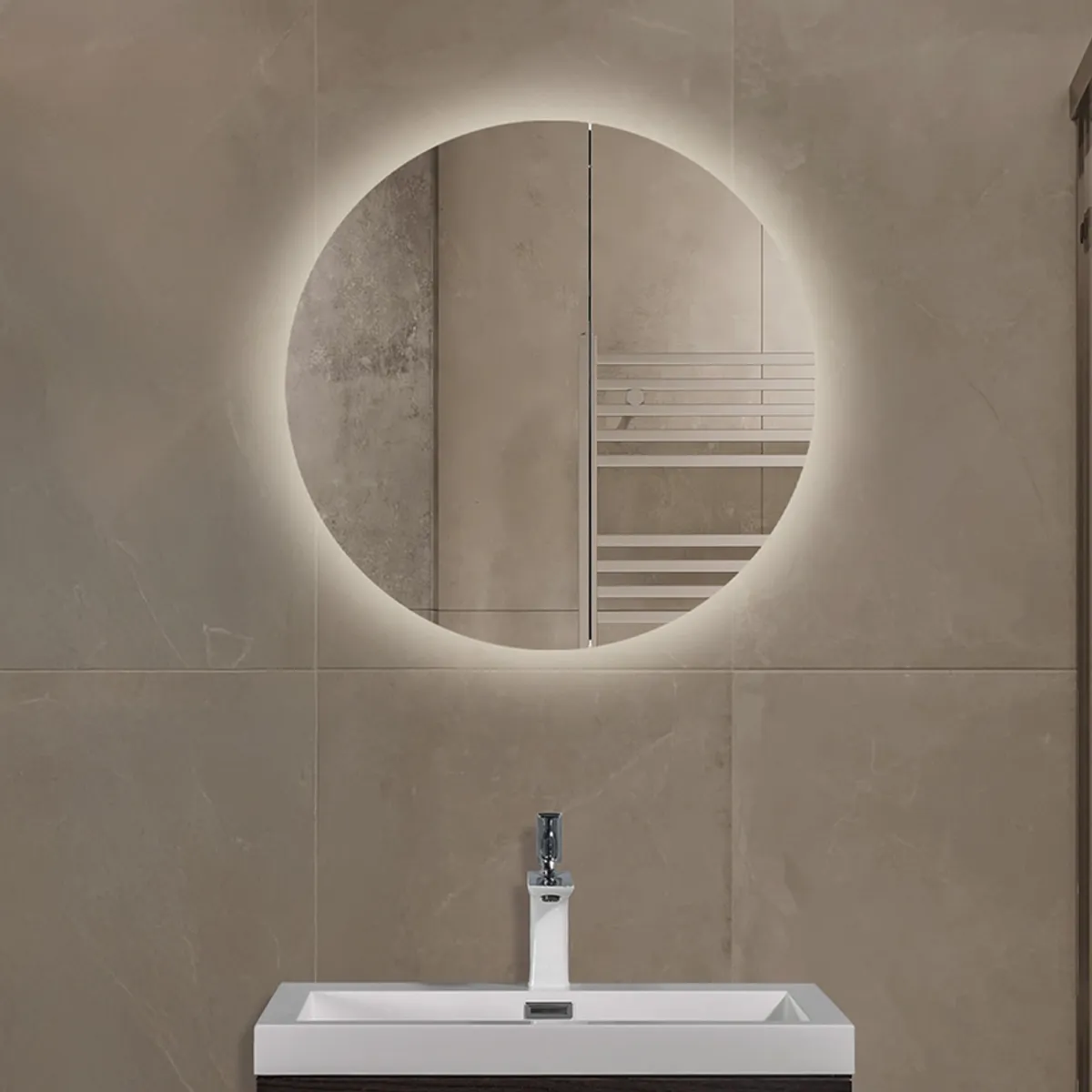 Badnor Melanie HVIT 60+40cm mbl.pk. (1114) Leon speilskap