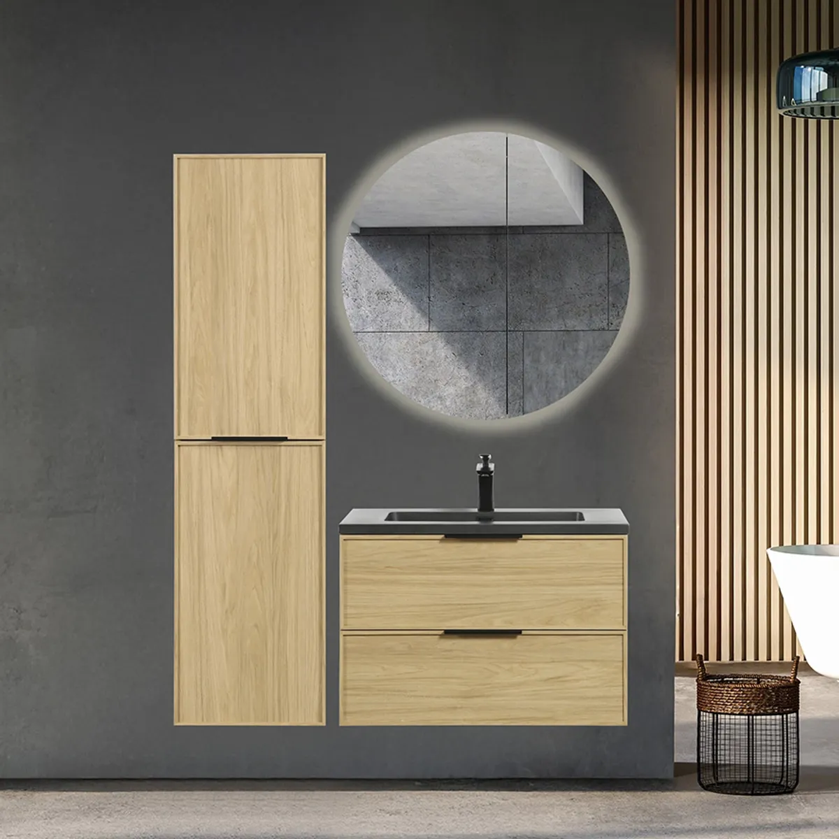 Badnor Melissa 75+40cm mbl.pk (98221) Live speilskap m/lys