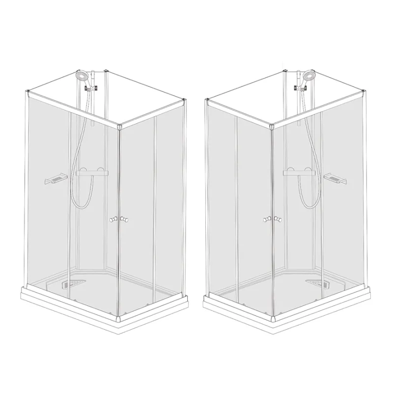 Badnor Scandia Black lux 8-0 dusjkabinett 90x70cm m/dusjsett