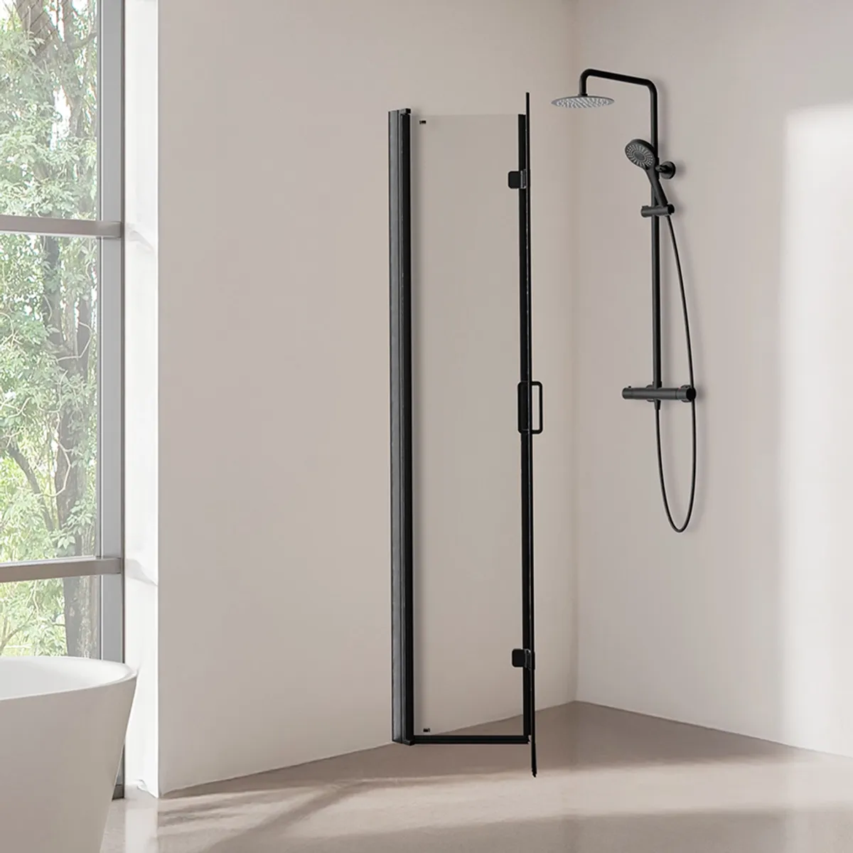 Badnor Clifford foldedør 80cm, matt sort