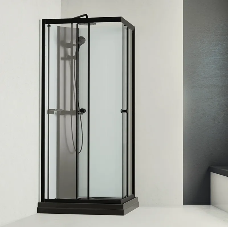 Badnor Scandia Black lux 8-0 dusjkabinett 90x70cm m/takdusjsett