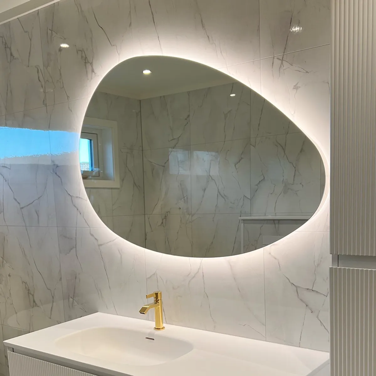 Badnor Melissa 120+40cm mbl.pk m/dobbel servant (97531) Lucy speil m/lys