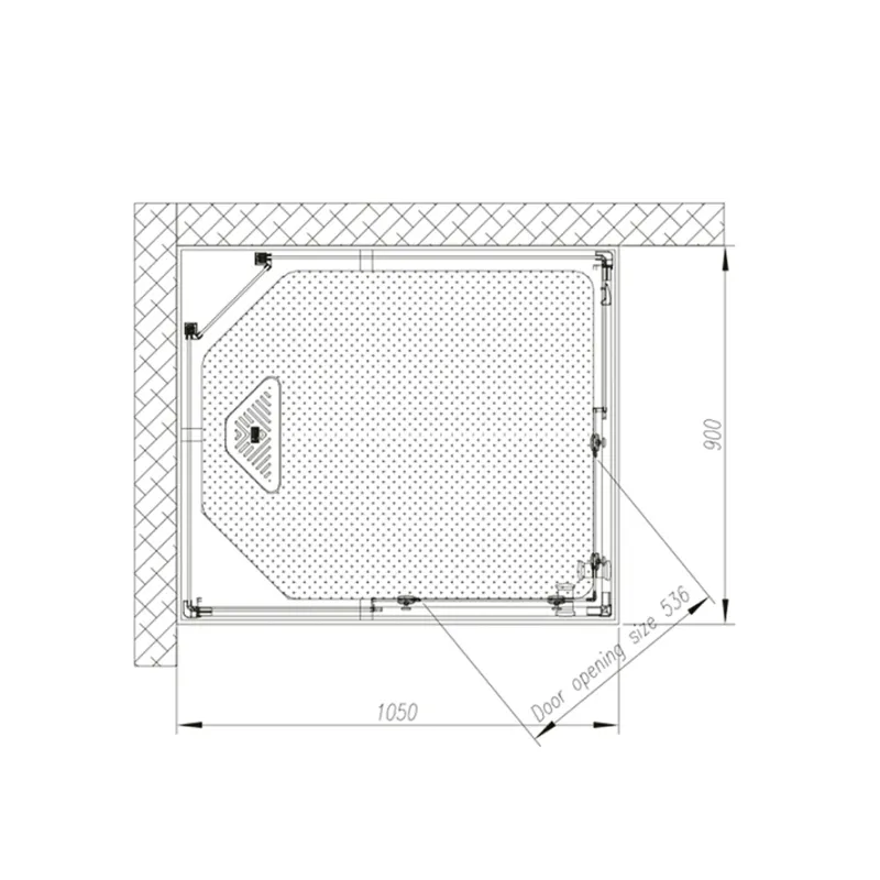 Badnor Scandia Black lux 8-2 dusjkabinett 105x90cm m/dusjsett