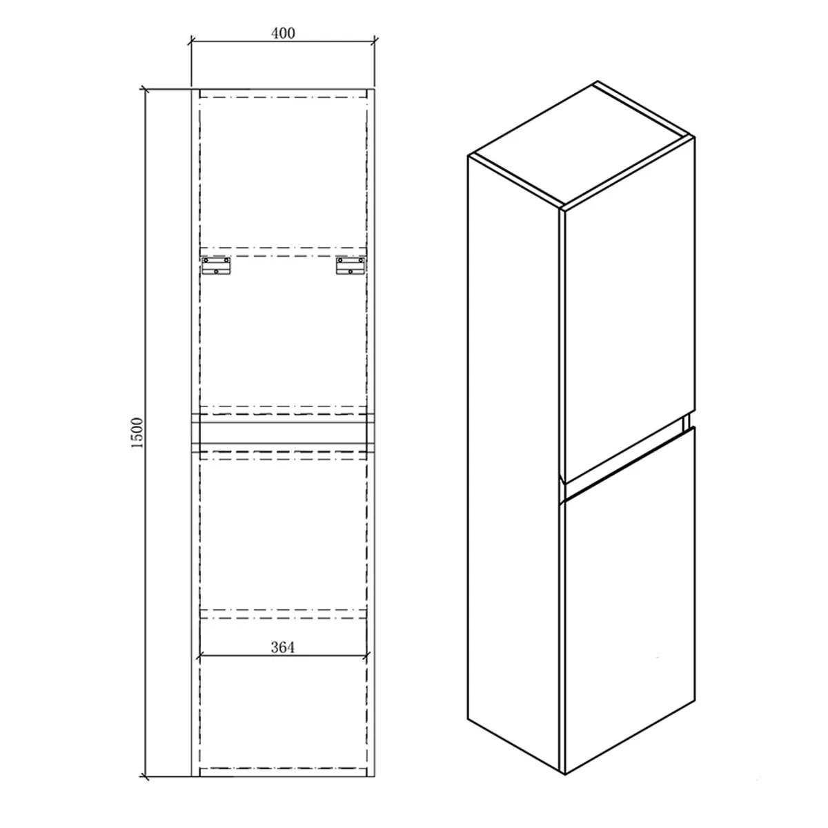 Badnor Melin 140cm+40cm møbelpakke (5441) Leon speilskap