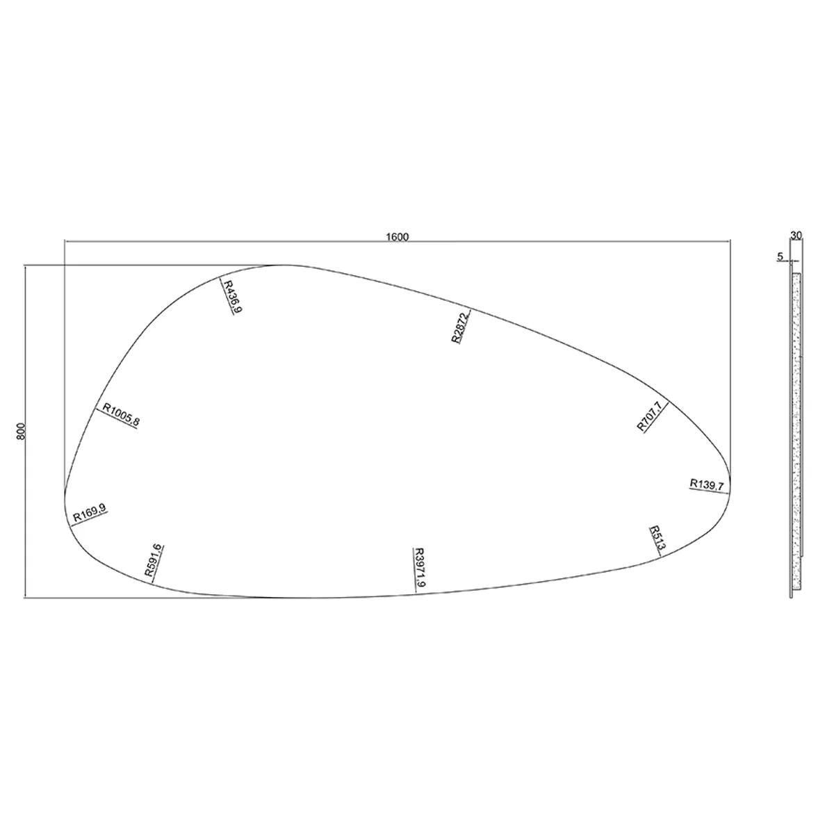 Badnor Melissa 150cm mbl.pk (97630) Sandy speil m/lys