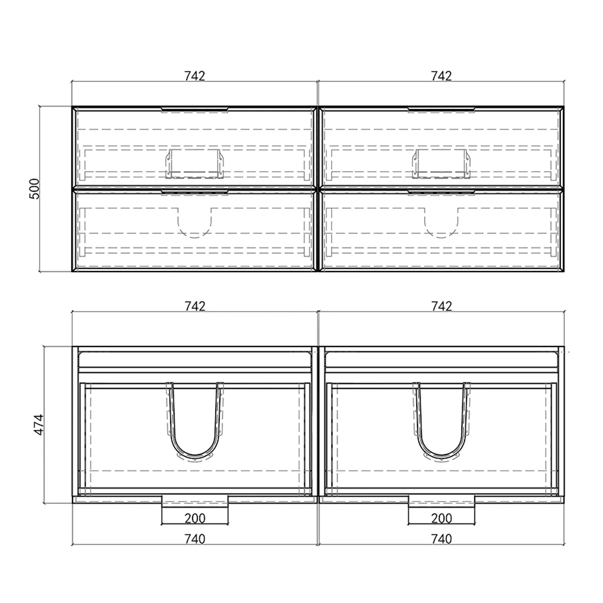 Badnor Melissa 150+40cm mbl.pk (97631) Sandy speil m/lys