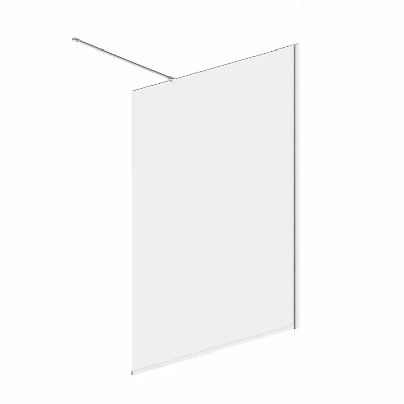 Badnor Sterling Straight ll dusjvegg, 1400x2000mm, KROM, 8mm