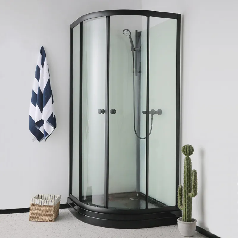 Badnor Scandia Black 6-2 dusjkabinett buet 90x90cm m/dusjsett