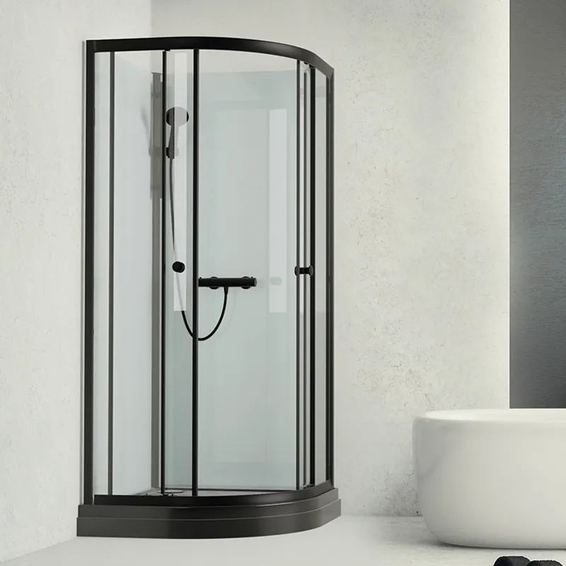 Badnor Scandia Black 6-2 dusjkabinett buet 90x90cm m/dusjsett