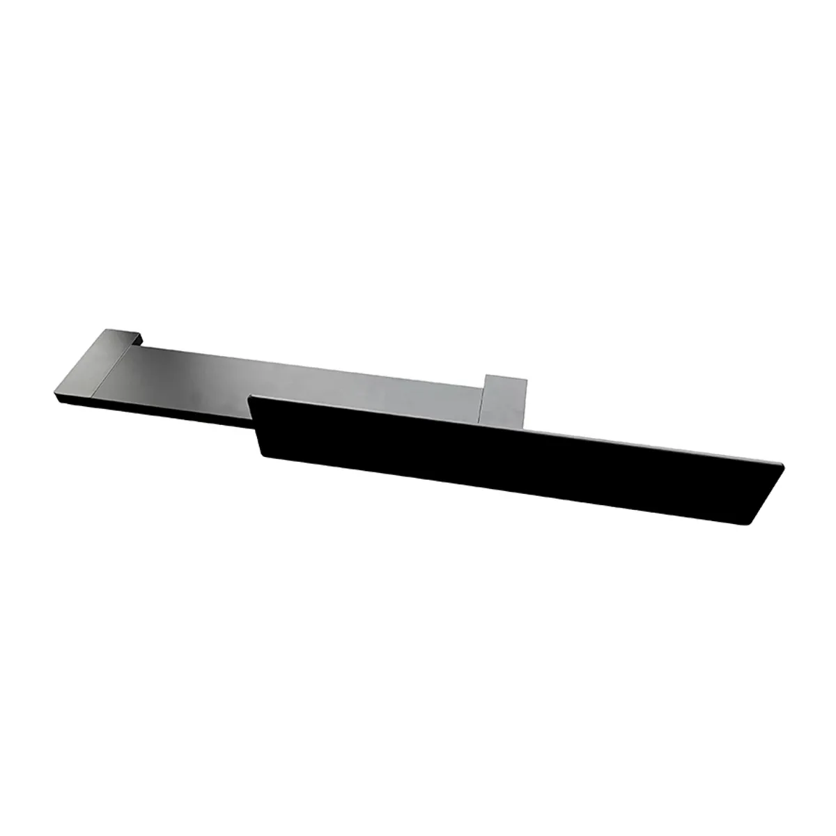 Badnor Shape vegghylle/håndkleoppheng, 800x125x125mm - MATT SORT aluminium