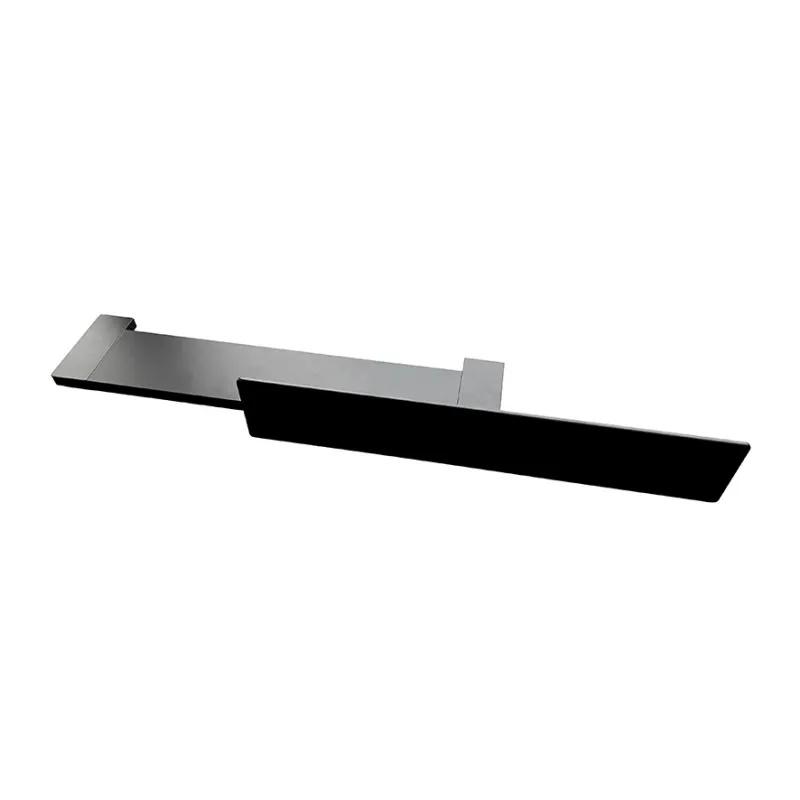 Badnor Shape vegghylle/håndkleoppheng, 800x125x125mm - MATT SORT aluminium