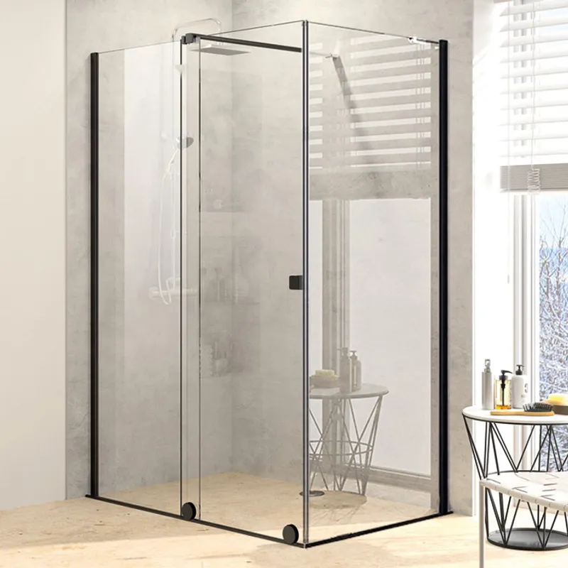 PureDay Walk-in 110-120x80/90/100cm med skyvedør (sort matt)