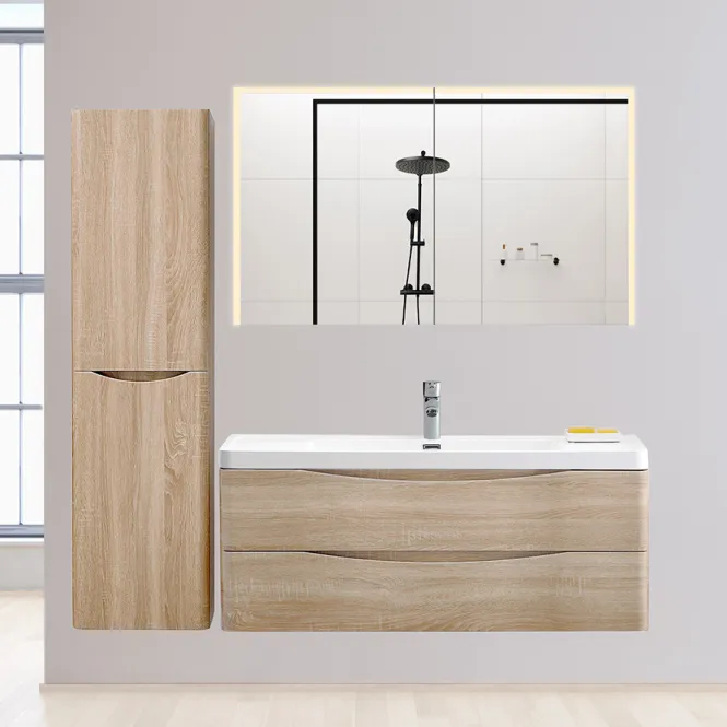Hovedbilde Badnor Mette 120cm enkel +40cm mbl.lpk (50102) Linnie speilskap