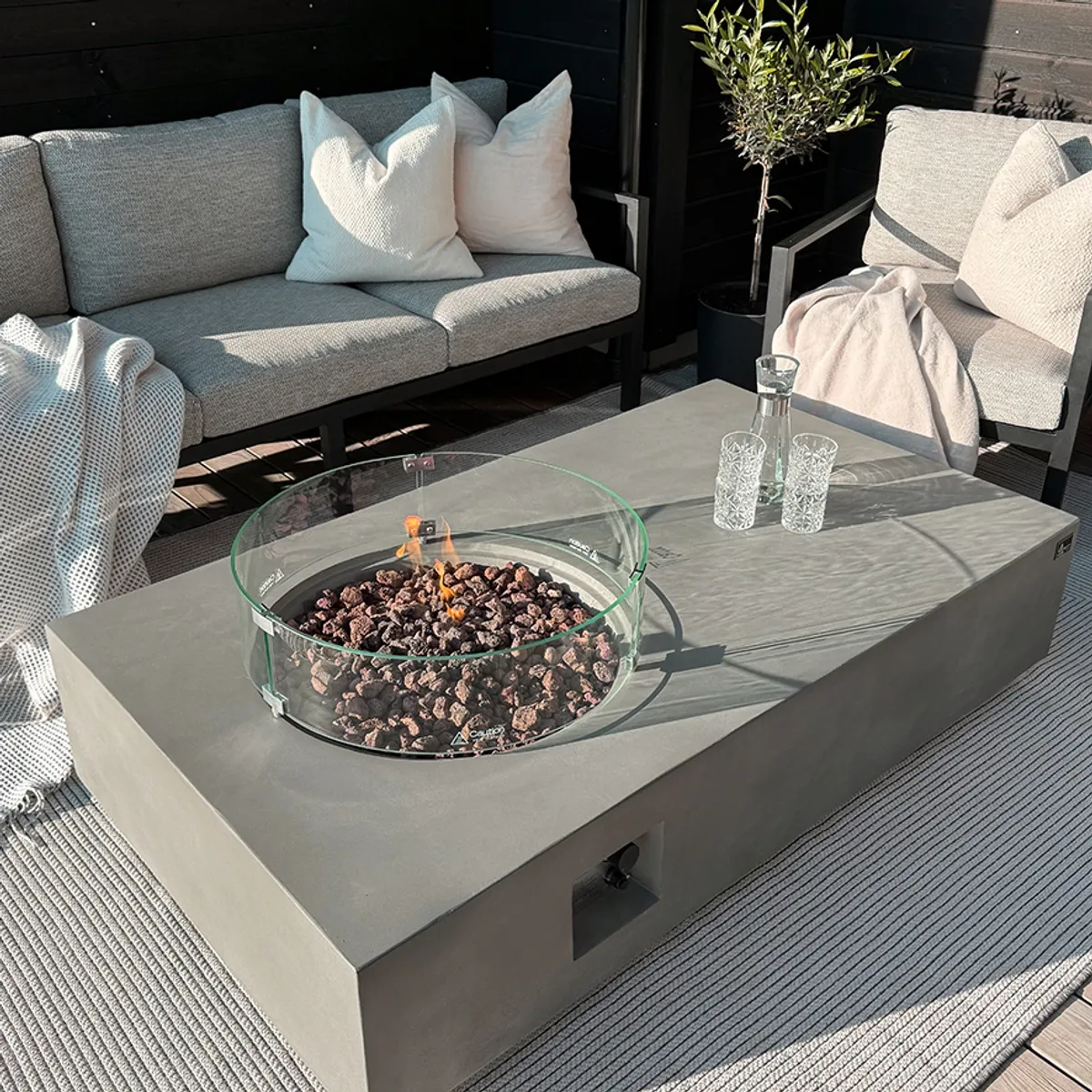 Arctic A-602 gassdrevet peisbord, CONCRETE GREY