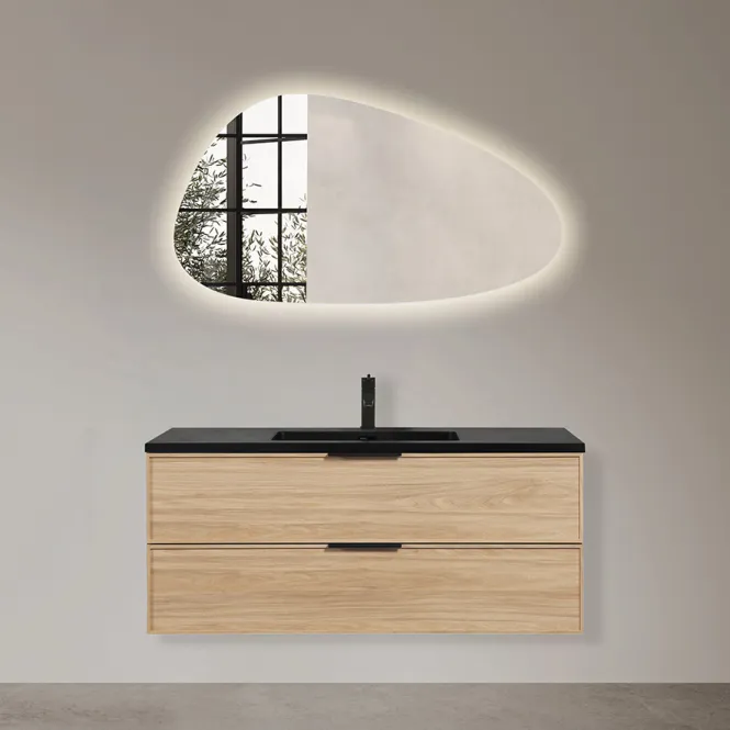 Hovedbilde Badnor Melissa 120cm mbl.pk m/enkel servant (98440) Sandy speil m/lys