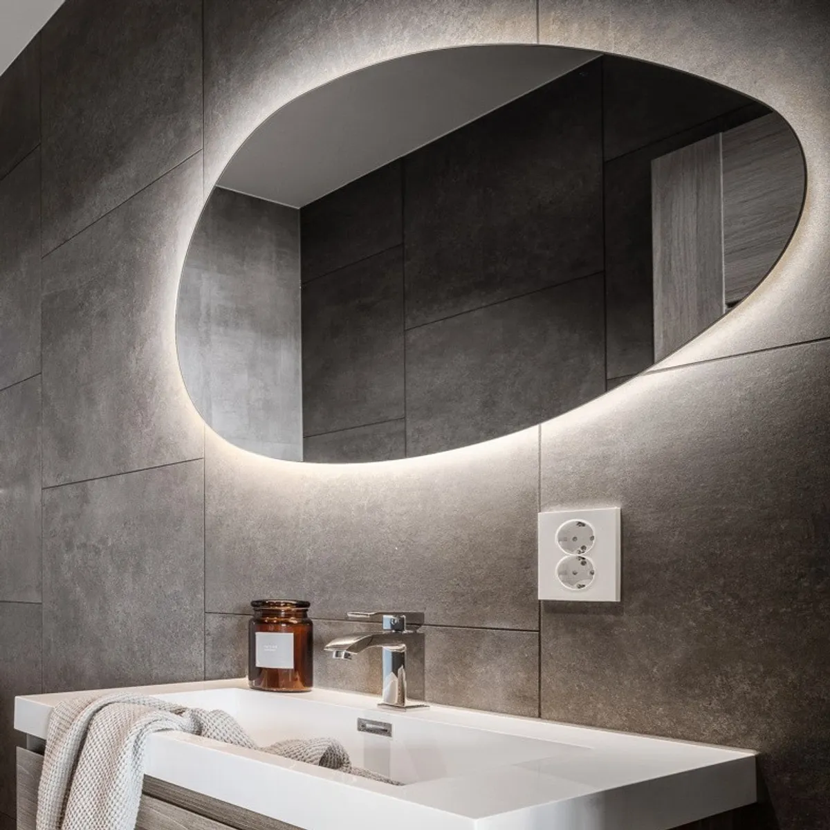 Badnor Melissa 90cm mbl.pk (98310) Lucy speil m/lys