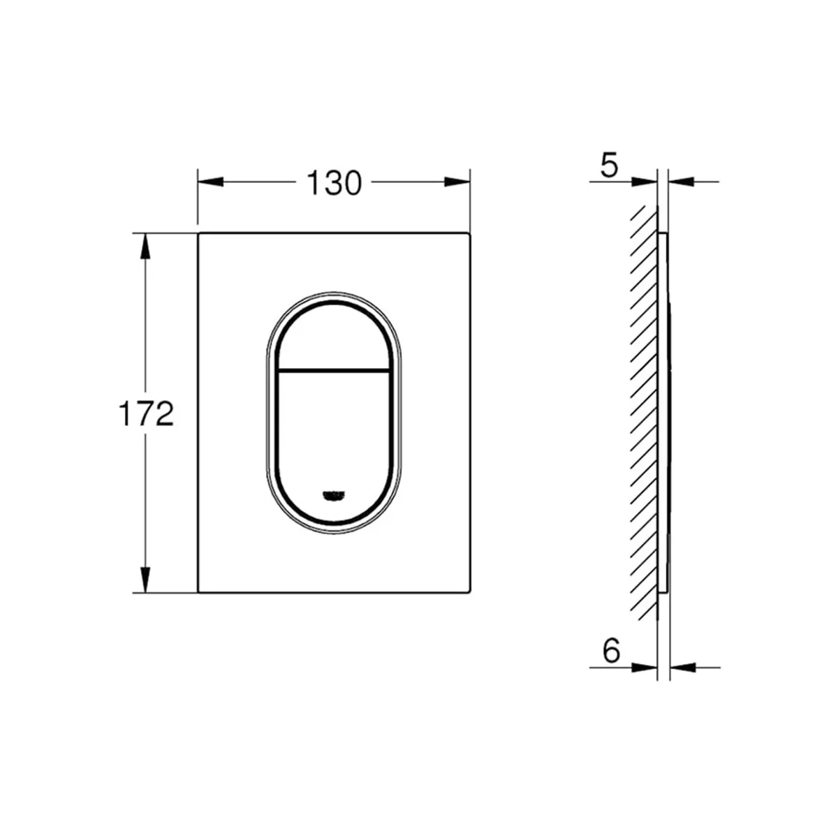 Grohe Arena Cosmopolitan S betjeningsplate, krom