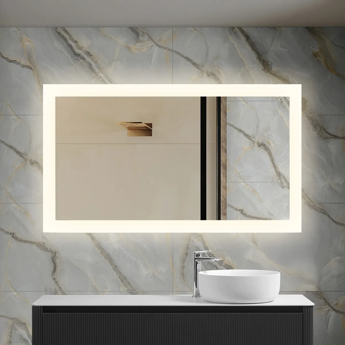 Badnor Lone baderomsspeil (140x80cm) med LED-belysning