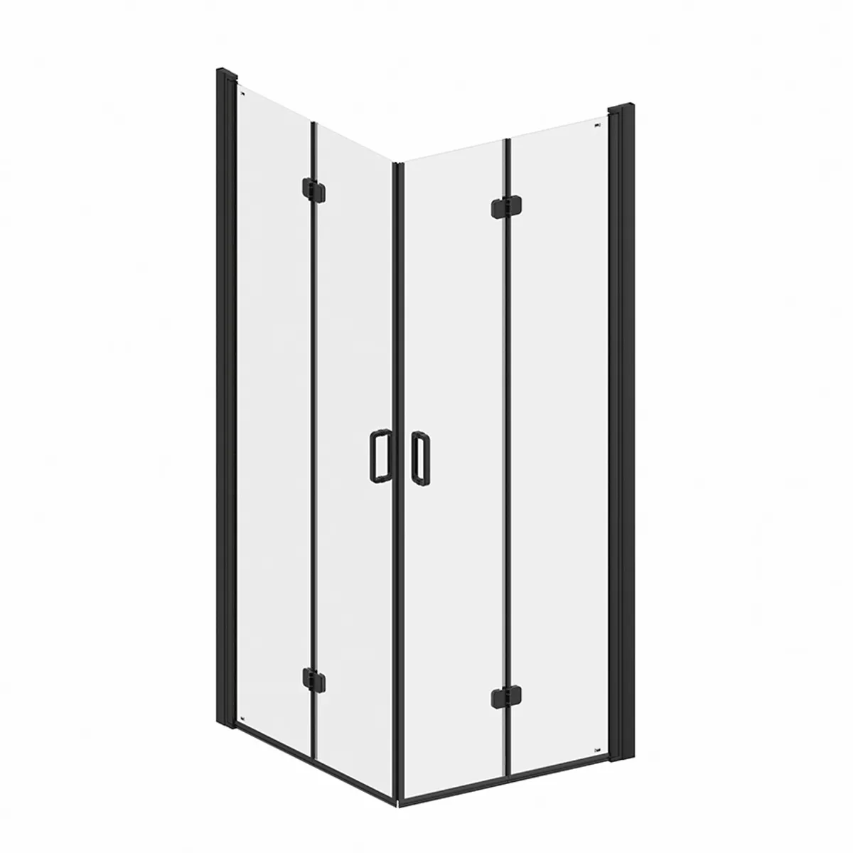 Badnor Clifford foldedører dusjhjørne 80x90cm, matt sort