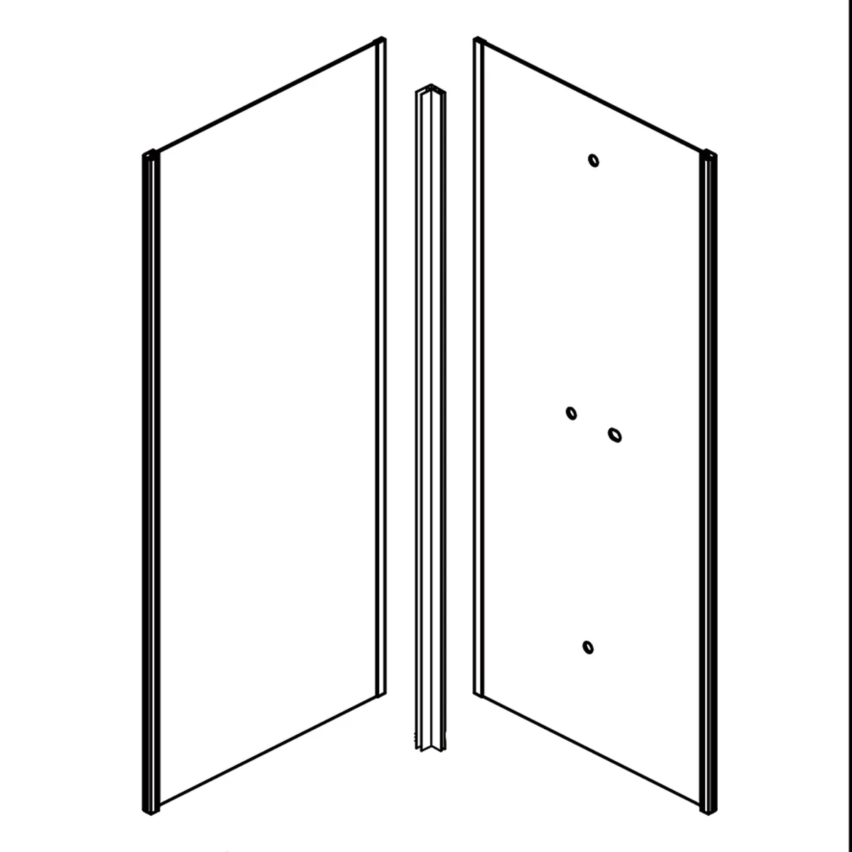Badnor Scandia Black lux 6-1 dusjkabinett 80x80cm - BAKVEGGER
