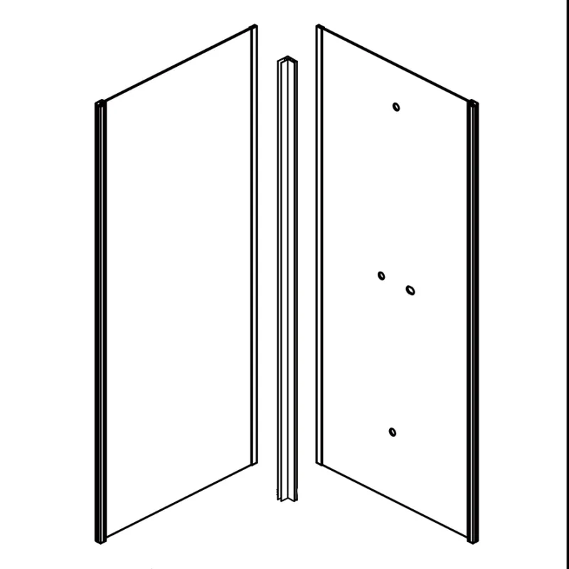 Badnor Scandia Black lux 6-1 dusjkabinett 80x80cm - BAKVEGGER