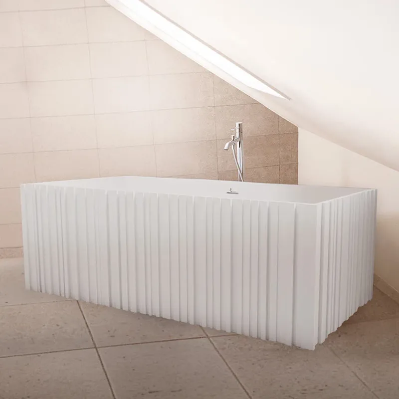Badnor KStone Hermance Top Solid designbadekar, HVIT MATT, 170cm