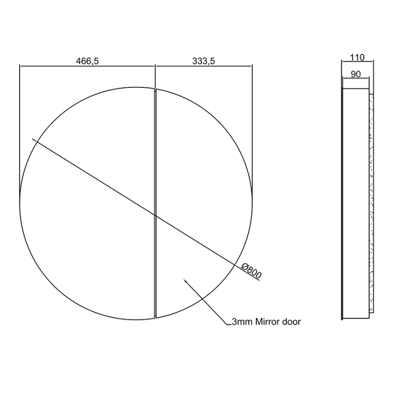 Badnor Maiken 80+40cm mbl.pk (9414) Live RUNDT speilskap